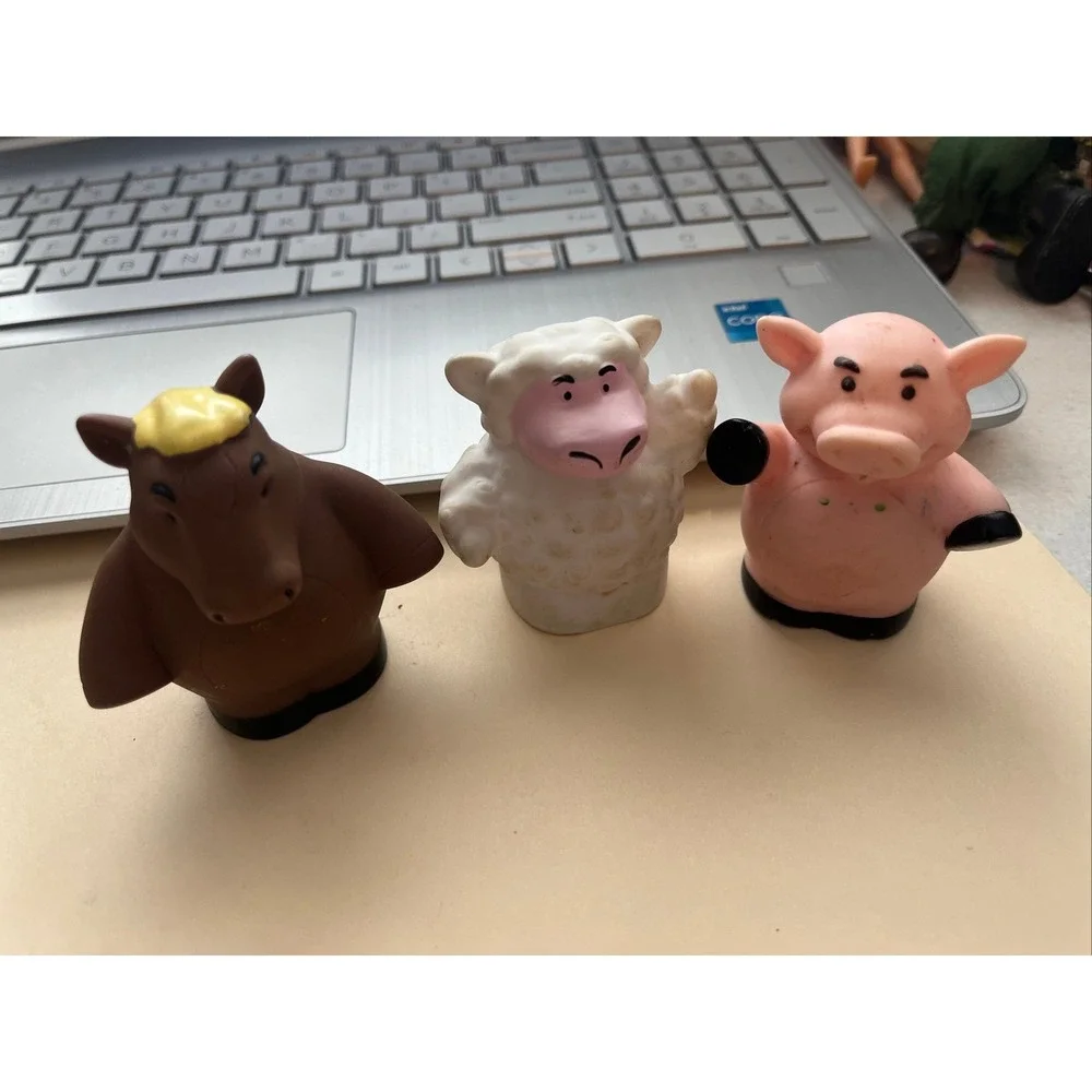 Fisher Price Little People Farm Animals, Horse Sheep Pig Figures Vintage Style
